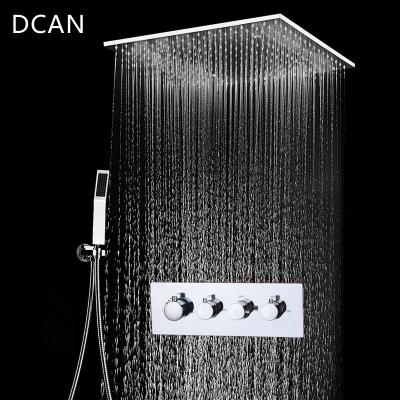 China With High Quality Slide Bar Bathroom Rainfall And Mist Spray Thermostatic Shower Faucet Without LED for sale