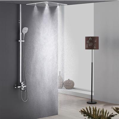 Cina With Sliding Bar Bathroom Shower System Faucet Set SUS304 Rain SPA Misty Square Shower Head With Hand Shower in vendita