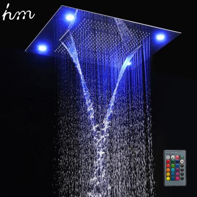 China Without diverter bathroom faucet accessories 304 sus LED Showerhead 2021 included ceiling mounted rainfall, waterfall, water curtain for sale