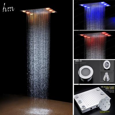 China Without Switch Bathroom Remote Control Led Shower Head Recessed Ceiling Mounted 360 X 500 Mm Showerhead Stainless Steel à venda