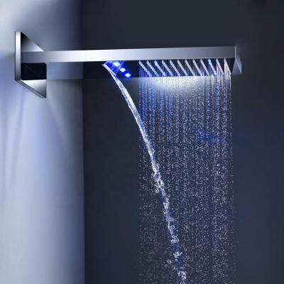 China Without Slide Bar Bathroom Accessories LED Thermostatic Rainfall Shower Head Set Multi Function Rainfall Waterfall Shower Faucet zu verkaufen