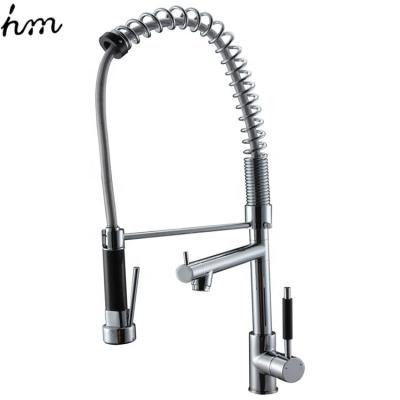 China Modern Pull Down Kitchen Faucet & Chrome Finished Spring Kitchen Faucet 360 Dual Swivel Shower Handheld Kitchen Mixer for sale