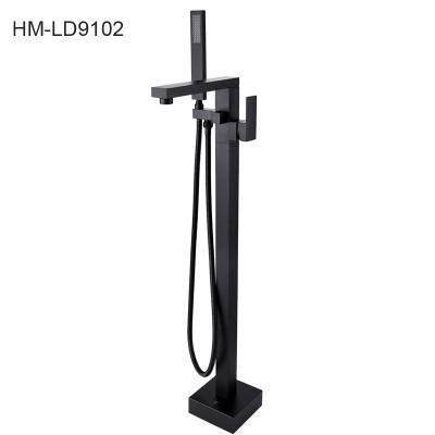 China Without Slide Bar Hotel Quality Black Floor Standing Shower Faucets / Bathroom Modern Shower Faucets for sale