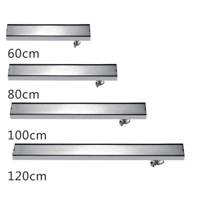 China Modern 304 Stainless Steel Square Invisible Square Toilet Floor Drain Linear Bathroom Linear Floor Drain 60cm/80cm/100CM for sale