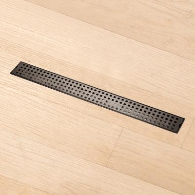 China Long Modern Rectangular Lattice Stainless Steel Floor Drains For Bathroom Shower for sale