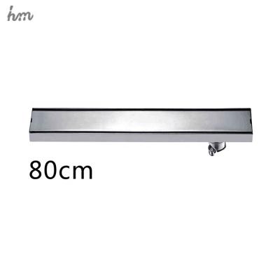 China Contemporary Smell Resistant Floor Drain Cover 80cm Long Rectangular Sus304 Stainless Steel Shower Port Invisible Side Floor Drain for sale