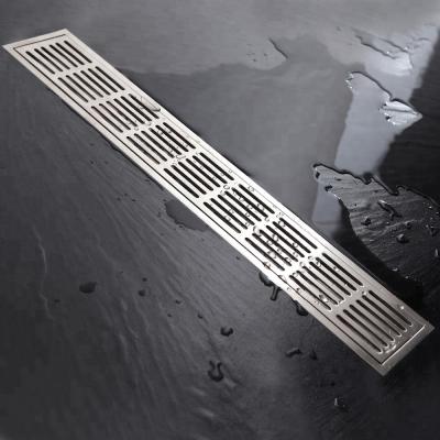 China Modern hot sale 304 stainless steel brushed conceal anti-odor concrete floor drain for bathroom for sale