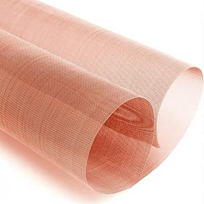 China Decorative Plain Weave Faraday Cage Micron Thin Red Brass Copper Titanium Metal Mesh for sale