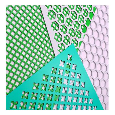 China Durable High Quality Hexagonal Perforated Decorative Wall Panel Increased Aluminum Metal Pegboard Screen Grid for sale