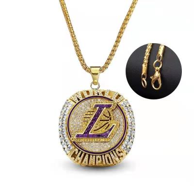 China 2020 Lakers Championship Necklace Casual/Sporty Zircon Crystal Pendant Fan Sports Jewelry for sale