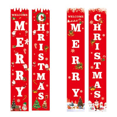 China Wholesale Custom Hanging Merry Christmas Halloween Curtain Flag Door Hotel and Resort Holiday Flag Event Luminous Couplet for sale