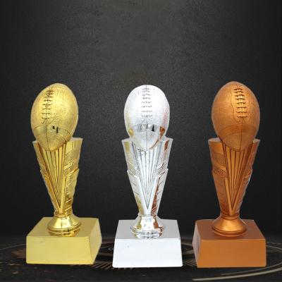 China USA American NFL Resin Trophy American Football Trophy Vince Lombardi Cup Super Bowl Lettering for sale