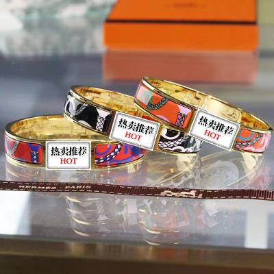 China Vintage Latest Design H Letter 18K Enamel Rose Gold Buckle Couple Bracelet for sale