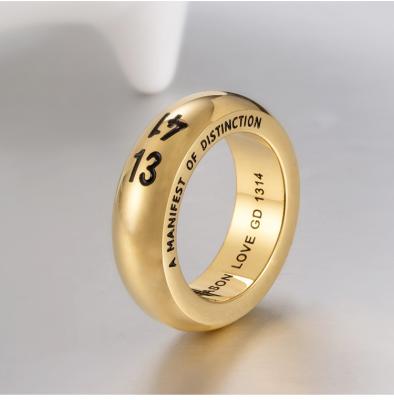 China Fashion wholesale high quality titanium steel men's BLINDREASON ring Korean GD tide fans fans with the same gold-plated ring for sale