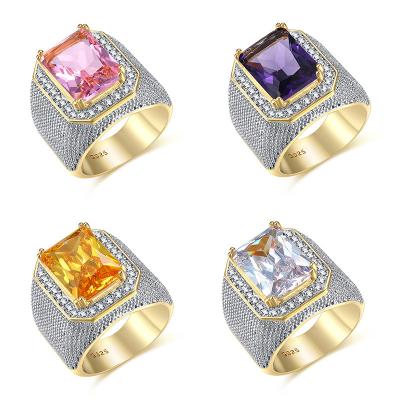 China Hiphop the latest hip-hop micro diamond ring bossy square zircon men's ring for sale