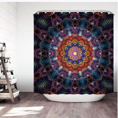 China Customization Polyester Shower Curtain Sustainable Zen Shower Curtain Channel Shower Curtain for sale