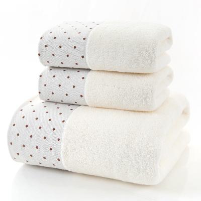 China Custom Logo Hotel Quality QUICK DRY White 100% Cotton Hotel Bath Towel Hand Towel Set White Factory for sale