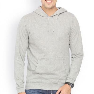 China Cheap Plain Gray Lightweight Cotton Anti-Shrink Hoodies for sale