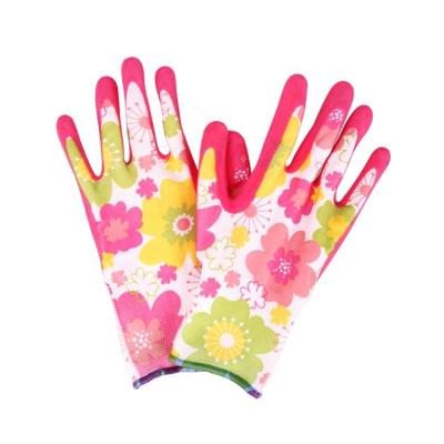 China General Purpose Garden Gloves Work Line Coated 13G Polyester Latex Garden Gardening Gloves for sale