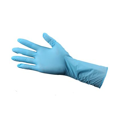 China Disposable 9inch Food Grade Nitrile PVC Blend Powder Free Blue Black Gloves For Food Contact Europe for sale