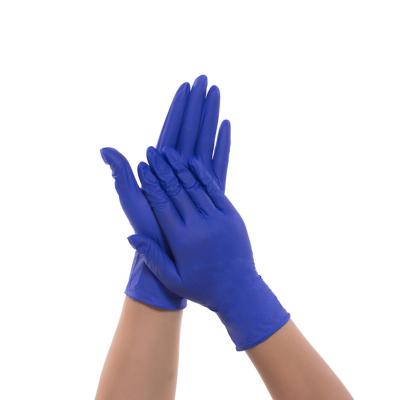 China EN374 9inch Industry Safety Nitrile PVC Blending Powder Disposable Industrial Blue Black Working Gloves For Europe for sale