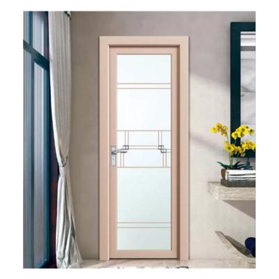 China Cheap Waterproof Folding Screen Casement Single Door Tempered Bathroom Toilet Frosted Glass Aluminum Swing Doors for sale