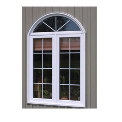 China Magnetic Screen PVC Arch Windows Half Sliding Upvc Window for sale