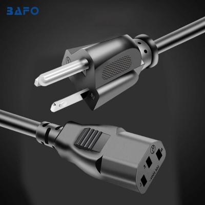 China COMPUTER BAFO 3Pin 18/16AWG NEMA5-15P to IEC 320 AC Power Cord C13 for Desktop Printer Monitor for sale