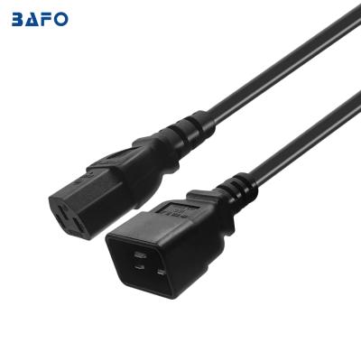 China BAFO COMPUTER C13 to C20 Plug10a ac 250v male and female cord for computer power extension cord for sale