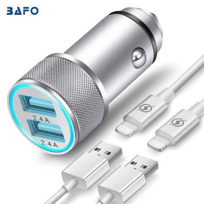 China BAFO QC3.0 Mini Quick Charging Car Charger For Mobile Phone Dual USB Car Charger for sale