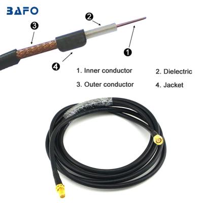 China Lowest Frequencies (DC) up to 18GHz BAFO SMA Male to Female Coaxial Cable for Ham Radio Antenna 50 Ohn Low Loss RF Jumper Two-Way Radio Pure Copper for sale