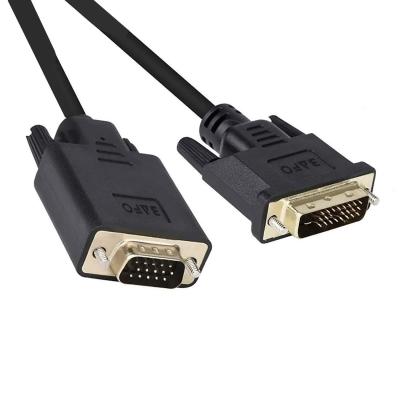 China Camera BAFO Dvi to VGA Cable Male to Male Gold Plated 24+1 or 24+5 Video Monitor 1080P Converter Adapter Cable for PC DVD for sale