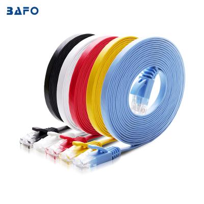 China 100% BAFO cat6 RJ45 8P8C 3U/50U'Customize bare copper flat LAN cable for sale