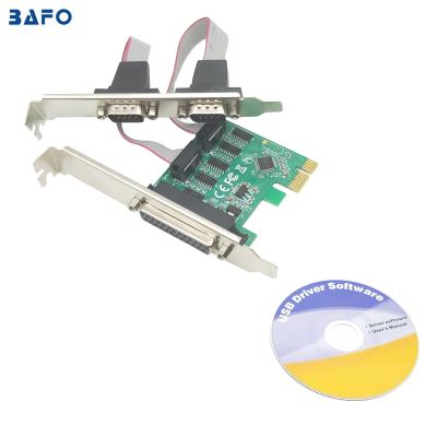 China BAFO PCIE 2S1P WCH382 I/O Card Chipset PCI Express 2 Port Serial RS-232 / DB-9 RS-232/DB-9 Port Parallel (LPT1) Printer BF-H805 1 DB-25 Port *Parallel for sale