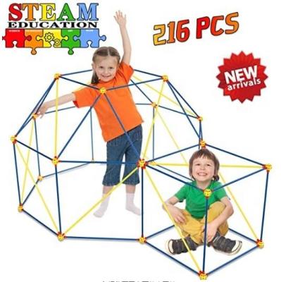 China Toy Construction Forts For Kids Educational Teaching Indoor Outdoor DIY Building Balls And Pipes Plastic Children Gift Boys Girls Games for sale