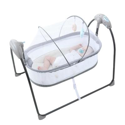 China Modern Electric Baby Swing Cradle Baby Rocker Hutches Push Down /baby Cradle Swing Bed and Bouncer Bed Newborn Cradle Automatic Bouncer for sale