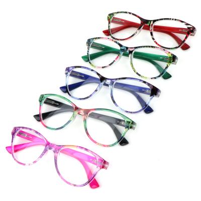 China Patterned Blue Lightweight Reading Glasses Presbyopic Slim Anti Fatigue Eyewear Reading Glasses For Woman for sale