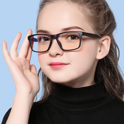 China Tr90 Matte Candy Color Transparent Comfortable Optical Radiation Blocking Eyewear Kids Anti Blue Light Glasses for sale