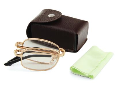 China Reading galsses reading glasses set folding readers with PU leather cases glasses for reading for men and women for sale