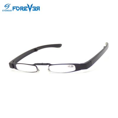 China Mini Lens Plastic Temple Folding Sight Stainless Steel Reading Glasses Outdoor Black Reading Glasses for sale