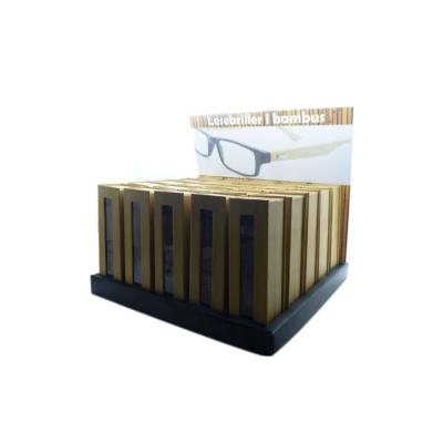 China RQPW161485 Hotsale Temple Slim Eco - Friendly Bamboo Reading Glasses With Display for sale