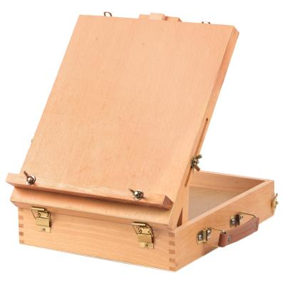 China Receive New French Box Easel Sketch Box Art Painter Portable Wooden Tripod Folding Easel for sale