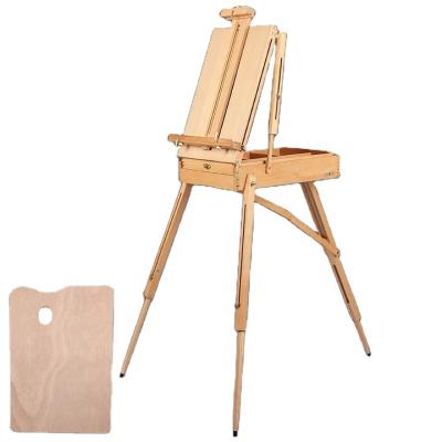 China Portable French Painting Easel Box Frame Easel Popular Three-legged Beginner Easel Box Painting French Easel for sale