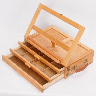 China Hot Selling High Quality Desktop Easel Factory Price Painting Easel With Storage Box for sale