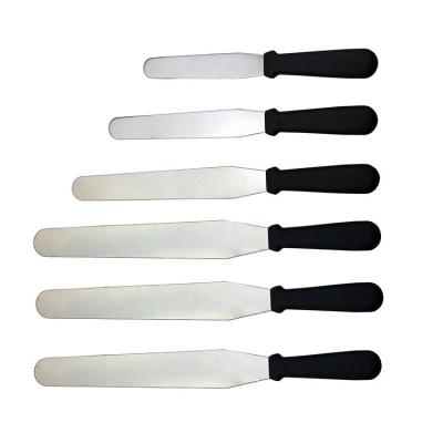 China Sustainable Cake Decorating Stainless Steel Straight Blade Glazing Spatulas With Plastic Handle for sale