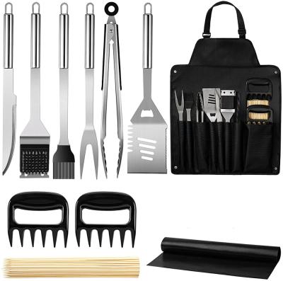 China Easily Cleaned Amazon Hot Sell 32 Piece Stainless Steel BBQ Tool Kit In Storage Bag for sale