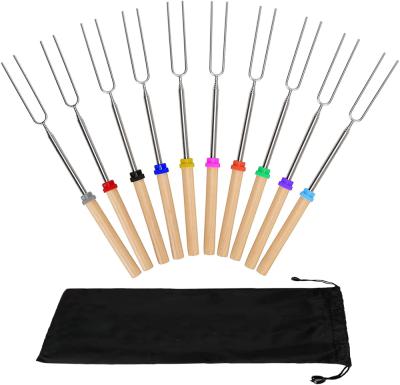 China Hot Selling Easily Cleaned 10 Piece Marshmallow Roasting Sticks for sale