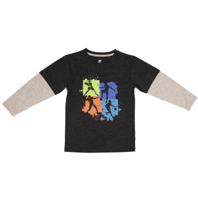 China 2020 Fall Cambodia QUICK DRY custom all over kids boy raglan print T-shirt active wear for sale