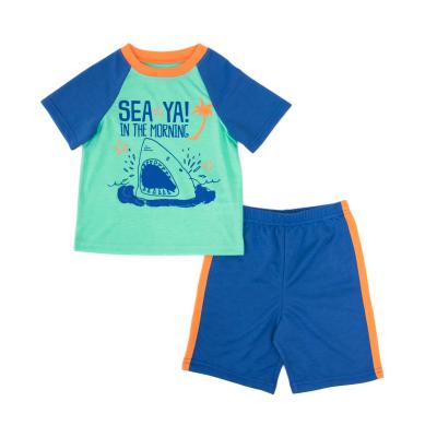 China Summer Kids Casual Clothing Wholesale Loungewear Boys T Shirts Tops Short Pants Kids Pajamas Online Set for sale