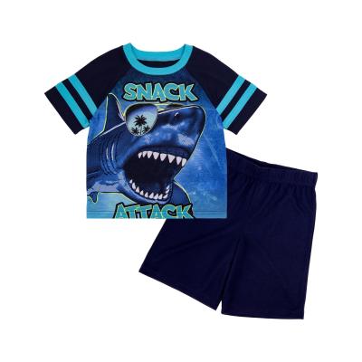 China QUICK DRY Sublimation Customized Custom Blue Tank Top Kids Spring Clothing OEM Boys Pajamas Set for sale